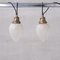 French Opaque Glass, Brass and Opaline Glass Pendant Lamps, Set of 2 2