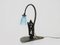 Art Deco Table Lamp in Wrought Iron on Gray Marble Base, 1930s, Image 7