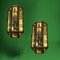 Vintage Brass Glass Sconces, 1960s, Set of 2 3