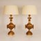 Neoclassical Italian Lamps in Carved Gold Giltwood, Set of 2, Image 1