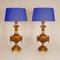 Neoclassical Italian Lamps in Carved Gold Giltwood, Set of 2 2