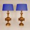 Neoclassical Italian Lamps in Carved Gold Giltwood, Set of 2, Image 2