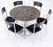 Vintage Granite Dining Table and Black Chrome Dining Chairs, 1990s, Set of 7 2