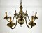 Large Vintage Chandelier in Gilt Bronze by Deknudt Belgium, 1970s, Image 1