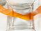 Vaso grande in vetro di Murano arancione e trasparente di Cardin per Venini, anni '70, Immagine 9
