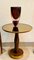 Italienischer Beistelltisch aus gebeiztem Nussholz, bronziertem Glas & Messing im Borsani-Stil, 1940er 14