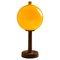 Lampada da tavolo nr. 1108 con supporto in frassino e sfera in vetro giallo attribuita a Luxus Sweden, anni '60, Immagine 1