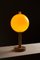 Lámpara de mesa 1108 con soporte de fresno y esfera de vidrio amarillo atribuida a Luxus Sweden, años 60, Imagen 2
