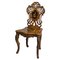 Nutwood Edelweis Marquetry Chair, Brienz, Swiss, 1900s 1