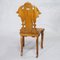Nutwood Edelweis Marquetry Chair, Brienz, Swiss, 1900s 4