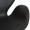 Chaise Swan en Cuir Noir par Arne Jacobsen pour Fritz Hansen, 1960s 8