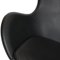 Chaise Egg en Cuir Noir par Arne Jacobsen pour Fritz Hansen, 1960s 3