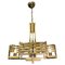 Lámpara de araña italiana de oro y cristal de Murano atribuida a Gaetano Sciolari, años 60, Imagen 1
