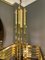 Lámpara de araña italiana de oro y cristal de Murano atribuida a Gaetano Sciolari, años 60, Imagen 5