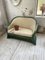 Green Wicker Bench with Flowery Pattern, 1950s 23