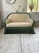 Green Wicker Bench with Flowery Pattern, 1950s 1