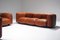 Vintage Cognac Leather Sofa by Mario Marenco for Arflex, Set of 2 8