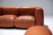 Vintage Cognac Leather Sofa by Mario Marenco for Arflex, Set of 2 10