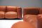 Vintage Cognac Leather Sofa by Mario Marenco for Arflex, Set of 2 15