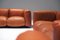 Vintage Cognac Leather Sofa by Mario Marenco for Arflex, Set of 2, Image 15