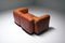 Vintage Cognac Leather Sofa by Mario Marenco for Arflex, Set of 2 2