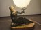 Lampada da tavolo Art Deco dipinta a mano su base in marmo, Immagine 12