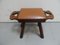 Vintage Oak Milk Stool with Leather Top, 1890s, Image 1