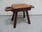 Vintage Oak Milk Stool with Leather Top, 1890s 3