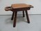 Vintage Oak Milk Stool with Leather Top, 1890s, Image 3