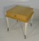 Italian Art Deco Style Cream Lacquer, Maple, Cream Velvet and Chromed Metal Side Table, 1980s, Image 3