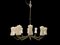 Large Brass & Opaline Glass Chandelier from Stilnovo, 1950s 13