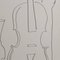 Pierre Ambrogiani, Stillleben mit Gefäßen und Violine, 1950er, Tinte auf Papier, gerahmt 9