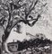 Pierre Dionisi, The Olive Tree Behind the Stone Wall, 1930er, Tinte auf Papier, Gerahmt 8