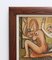 Artista della Scuola di Berlino secondo Picasso, Nudo inginocchiato e figura misteriosa, anni '60-'70, Olio su tavola, Incorniciato, Immagine 4