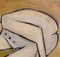 Artista della Scuola di Berlino secondo Picasso, Nudo inginocchiato e figura misteriosa, anni '60-'70, Olio su tavola, Incorniciato, Immagine 8