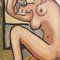 Artista de la escuela de Berlín según Picasso, desnudo de rodillas y figura misteriosa, años 60-70, óleo a bordo, enmarcado, Imagen 11
