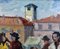 Giorno di mercato in Piazza Grande, Locarno, Svizzera, 1947-48, Olio su tavola, Incorniciato, Immagine 6