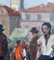 Market Day in Piazza Grande, Locarno, Switzerland, 1947-48, Oil on Board, Framed 7
