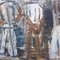 Alfred Salvignol, Sailors in the Port of Nice, 1950s, Mixed Media, Framed 15