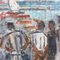Alfred Salvignol, I marinai nel porto di Nizza, anni '50, Tecnica mista, Incorniciato, Immagine 9