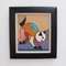 Berlin School Artist, Playful Feline, 1960s, Oil on Board, Framed 2