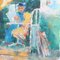Jean-Marie Blanpain, Parada de descanso para ciclistas en Honfleur, años 70, óleo sobre lienzo, enmarcado, Imagen 17