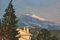 Michel Margueray, Blick auf den Mont Ventoux unter dem Himmel der Provence, 2000er, Öl auf Leinwand, Gerahmt 6