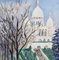 Lucien Génin, Sacré-Coeur Montmartre at Willette Square Paris, 1930er, Gouache auf Papier, gerahmt 6