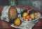 Lucien Martial, Natura morta con ananas, anni '60, Olio su carta, con cornice, Immagine 1
