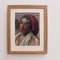 W. Worms, The Red Headdress, 1960s, Pastel on Paper, Framed, Image 2