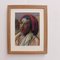 W. Worms, The Red Headdress, anni '60, Pastello su carta, con cornice, Immagine 2