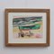 Jean Pons, Small Boat and Bather in Dinard, 1961, Mixed Media on Paper, Framed 2