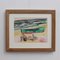 Jean Pons, Small Boat and Bather in Dinard, 1961, Mixed Media on Paper, Framed, Image 2