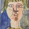 Raymond Debiève, Porträt eines Mädchens, 1966, Mixed Media auf Papier, gerahmt 8